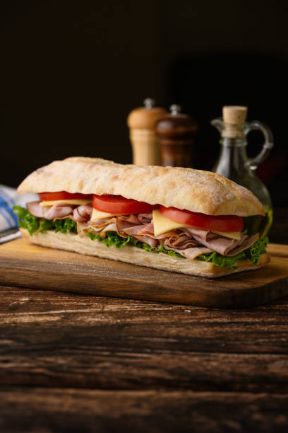 istock submarine sandwich with turkey and black forest ham 2082080022