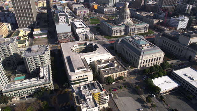Public Utilities Commission State of California Building Near San Francisco City Hall, Drone Aerial View