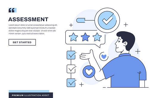 Assessment Illustration for Landing Page and Web Banner Template
