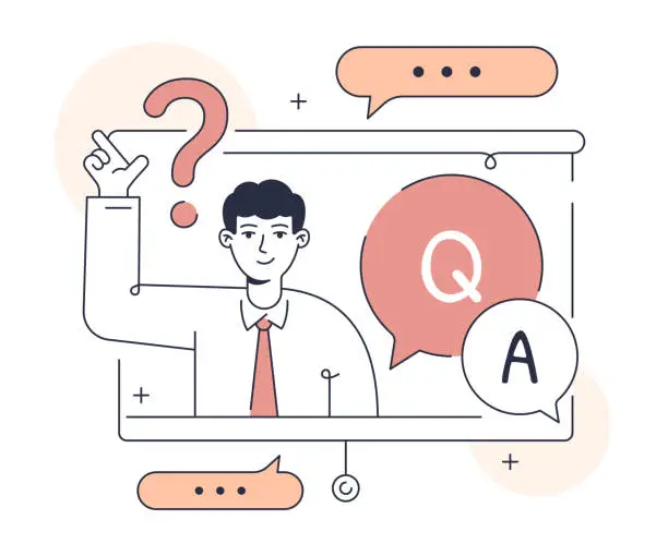 Vector illustration of Q and A illustration