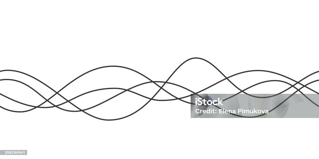 Line Curve Waves Thin Wavy Line Seamless Pattern Abstract Dynamic Curve ...