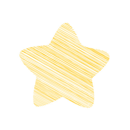 Vector sketchy style star on white background