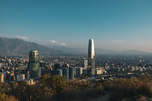 Modern Satiago de Chile, Chile, with cityscape and landscape, 2024