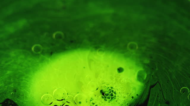 Paint oil bubbles color mist ink water neon green