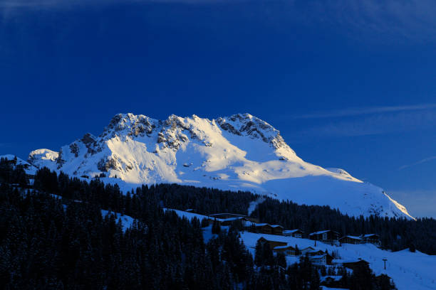 istock Omeshorn mountain overlooking Lech - covered in snow. 2082272371