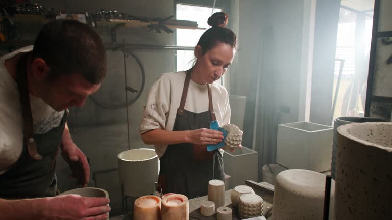 Artisanal Concrete Pot Crafting