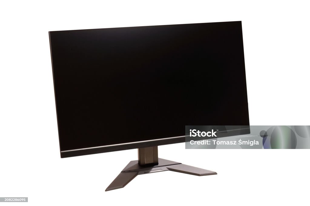 Generic Modern Black Gaming Computer Monitor Frontfacing Angle Object ...