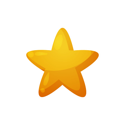Vector flat style yellow star on white background