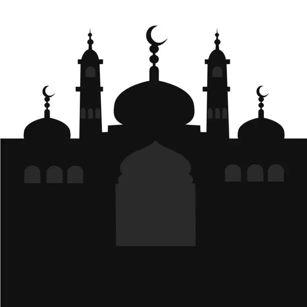 Vector illustration of Vector mosque vector design with islam theme