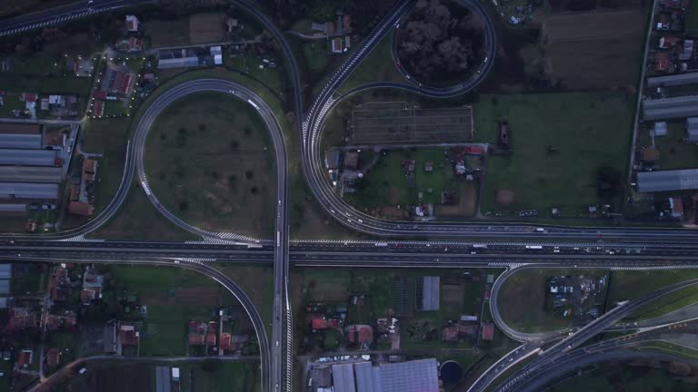 Aerial video documentation of a stretch of highway