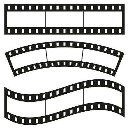 Set of Blank Film Strip Icons. Vector illustration. EPS 10. Stock image.