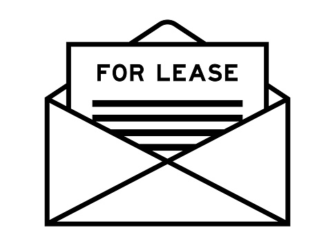 Envelope and letter sign with word for lease as the headline