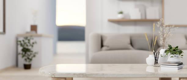 istock A presentation space on the marble coffee table in a contemporary grey living room. 2082372661