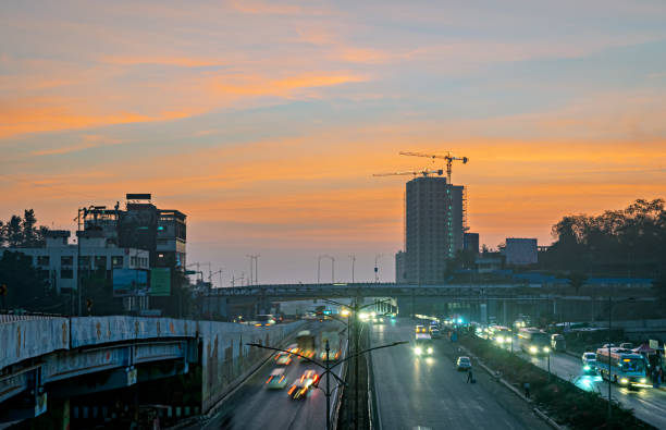 Large traffic jam in Nairobi (Kenya, East Africa)