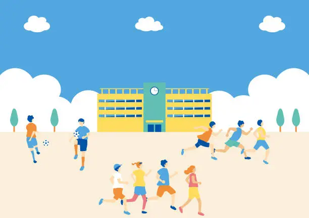 Vector illustration of People who enjoy sports