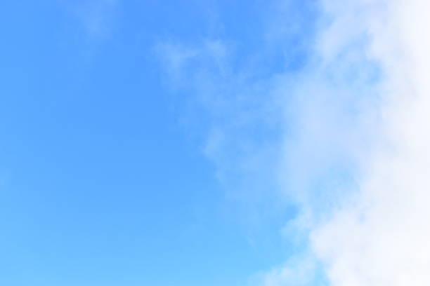 beautiful blue sky with white cloud, natural background in springtime