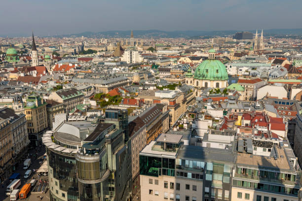 Rooftops and homes in Vienna, Austria