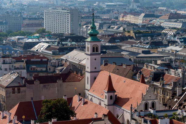 Rooftops and homes in Vienna, Austria