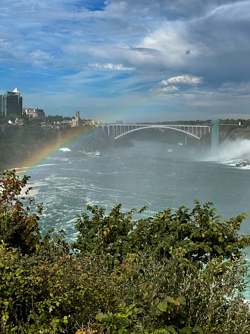 Rainbow over Niagara Falls. Niagara Falls, Ontario, Canada.