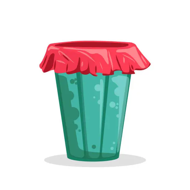 Vector illustration of Vector illustration of trash bin on white background