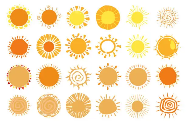 Vector illustration of Abstract sun, flower, sunflower or mandalas flat icon design for decoration on summer and nature sky concept.sun