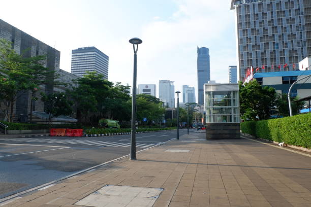 jakarta, indonesia - November 12 2023: the road conditions are good and neatly arranged. roads that are usually congested during rush hour