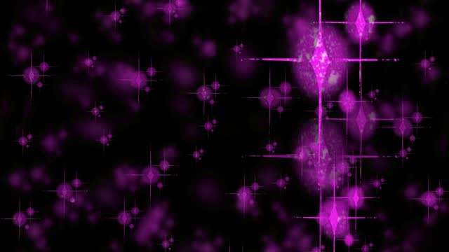 Illustration of pink stars shining down toward the bottom and black background.