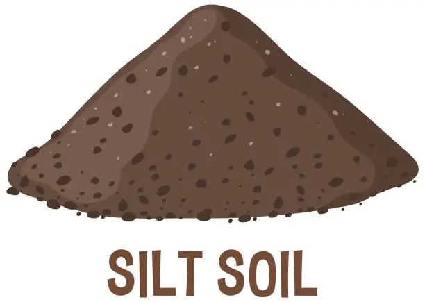 Vector illustration of Cartoon image of a pile of silt soil.