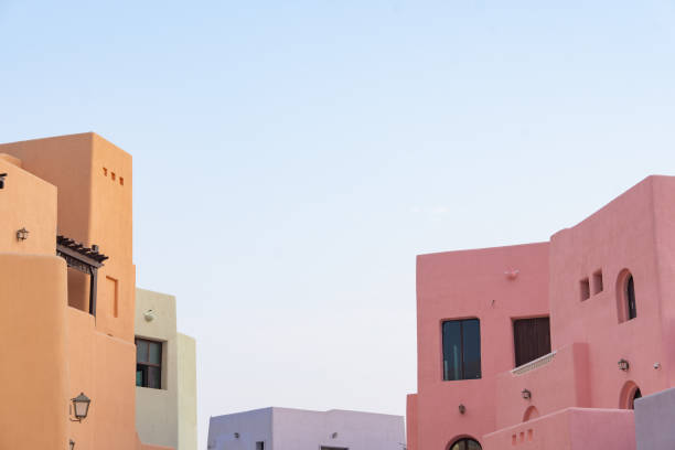 istock Colorful Streets and Mosque Photo, Mina District Corniche, Doha Marina Doha, Qatar 2082668160