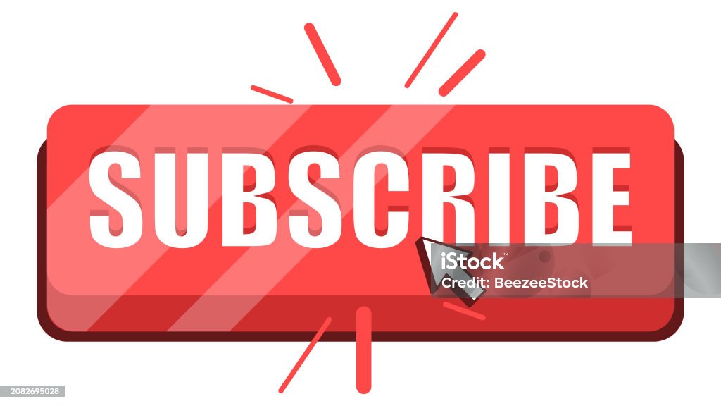 Click Sub Button Subscribe Button With Click Effect Vector Illustration Stock ...