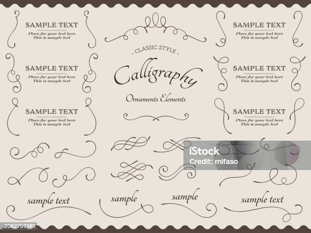 Classic Handwritten Calligraphy Frames Set Stock Illustration ...
