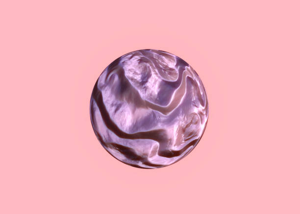 3d render organic ball in curve wavy smooth and soft bio forms in glossy material