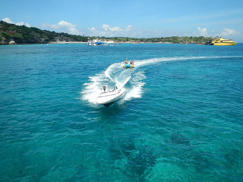 Lembongan island, Bali, Indonesia - 13 Aug 2016: The boat on Lembongan island, Inonesia