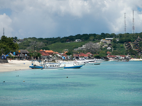 Lembongan island, Bali, Indonesia - 13 Aug 2016: The boat on Lembongan island, Inonesia