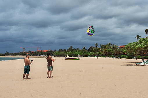 Nusa Dua, Bali, Indonesia - 14 Aug 2016: The kite on Nusa Dua, Bali, Indonesia