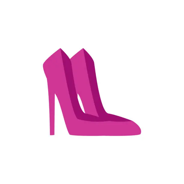 Vector illustration of Vector female pink highheeled shoes