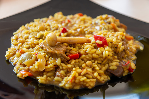 Culinary Delights: Creamy Rice with Mushrooms and Pork Tenderloin.