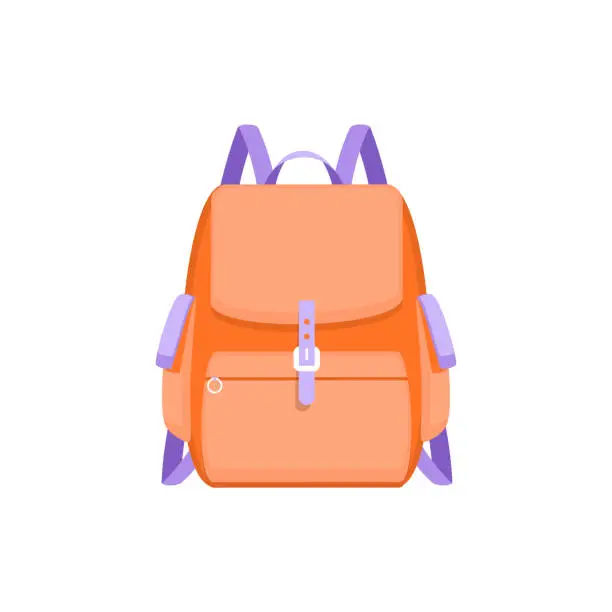 Vector illustration of Vector schoolbag. satchel and container, daily portable knapsack