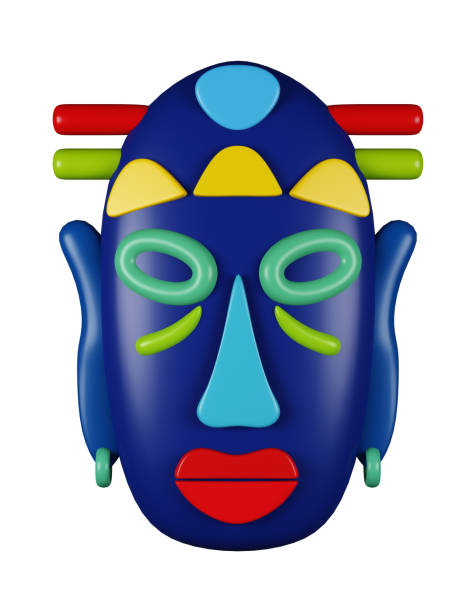 istock 3D illustration render mask inspiration native yellow color multicolored on background 2082779963