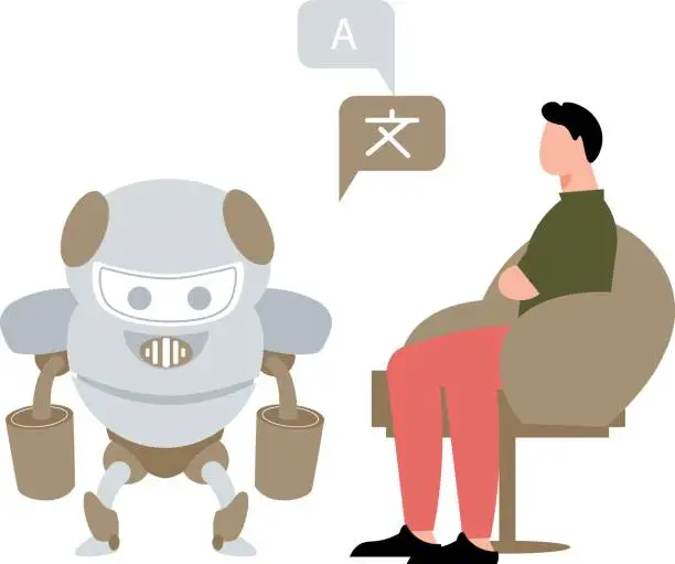 Vector illustration of The boy is sitting on the chair.