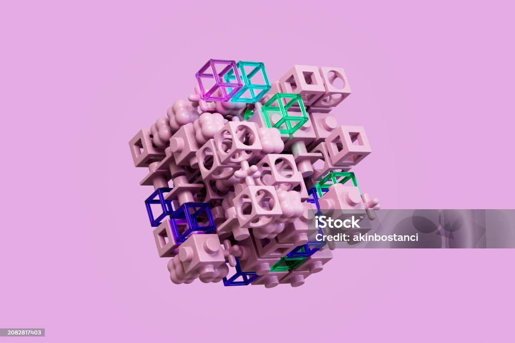 Data Cube Cartoon Data Cubes Connection Abstract Technology Background Stock Photo ...