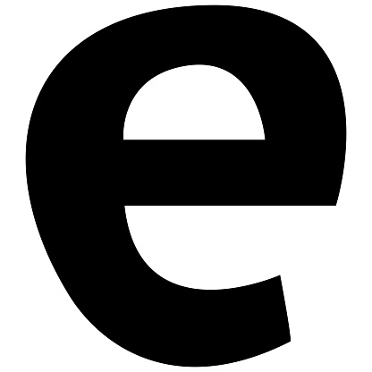 English alphabet e 2 cute on a white background, vector illustration