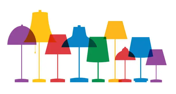 Vector illustration of colorful desk lamp background vector illustration