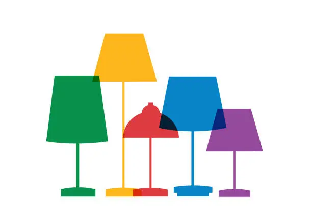 Vector illustration of colorful desk lamp background vector illustration