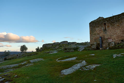 Remains of the castle and part of the Church of Our Lady of the Castle in Castelo Mendo, Almeida, Portugal