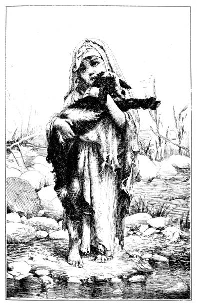 Girl with a pet goat