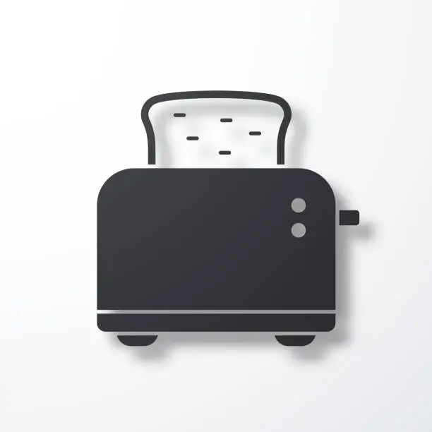 Vector illustration of Toaster. Icon with shadow on white background