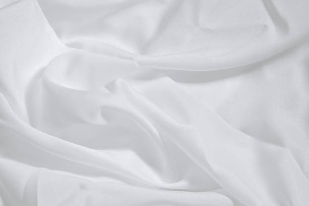 istock Soft focus white smooth ripple linen fabric on detail texture background 2082983772