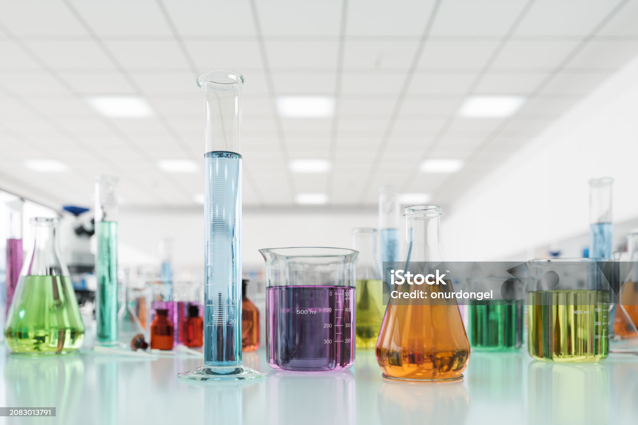 Chemistry experiments and glassware