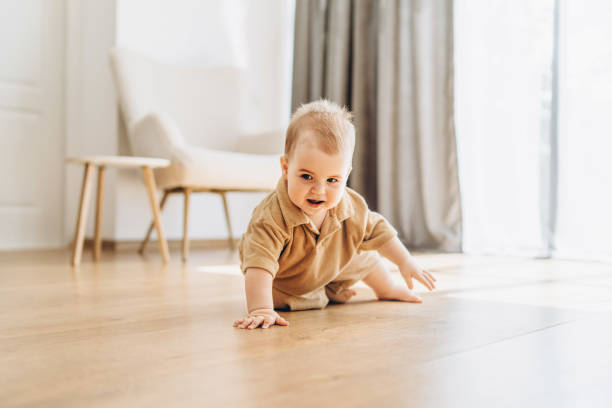 istock Baby Crawling on the Floor in a Room 2083040021